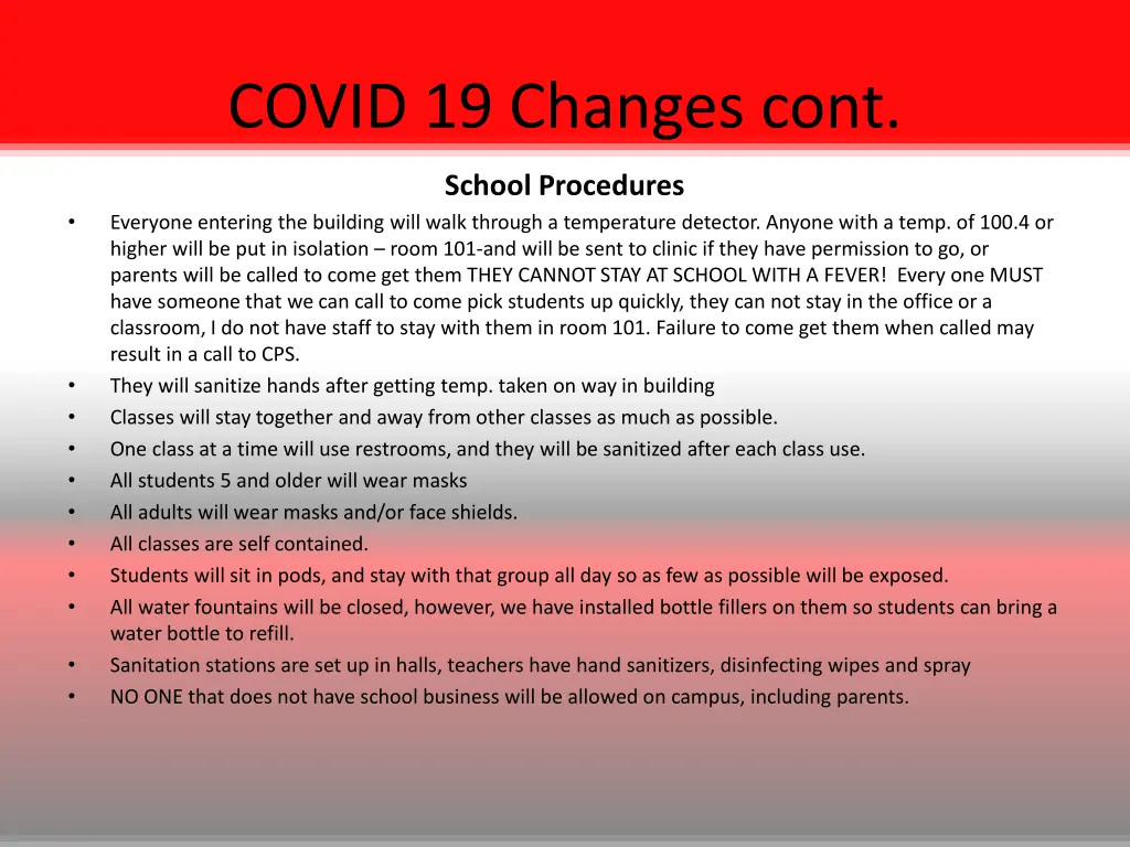 covid 19 changes cont