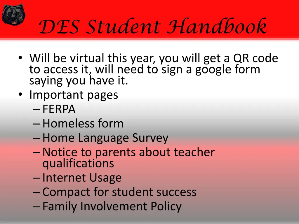 des student handbook