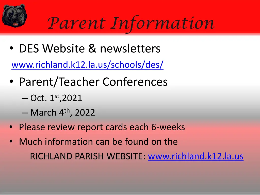 parent information