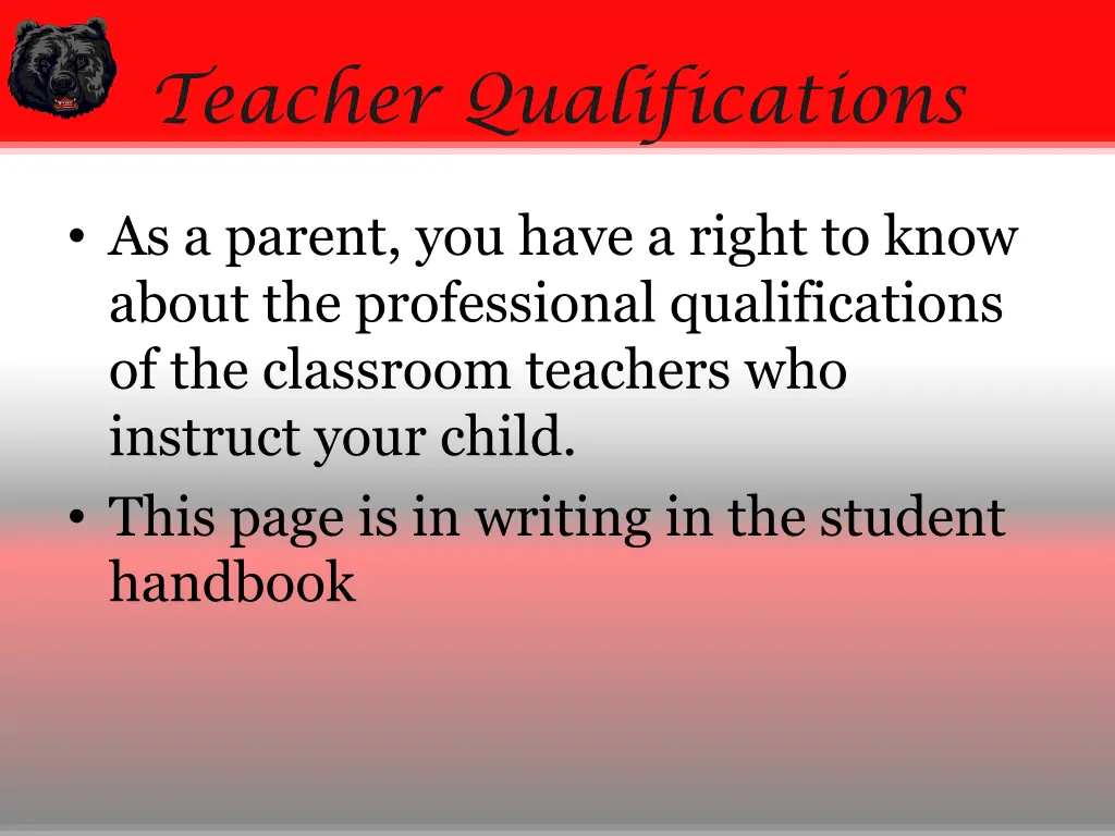 teacher qualifications