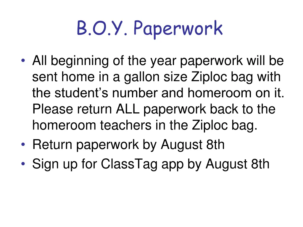 b o y paperwork