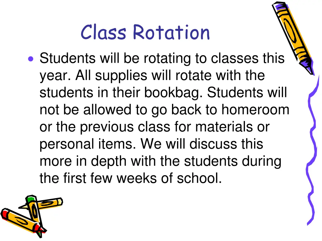 class rotation students will be rotating