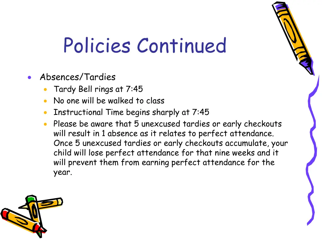 policies continued