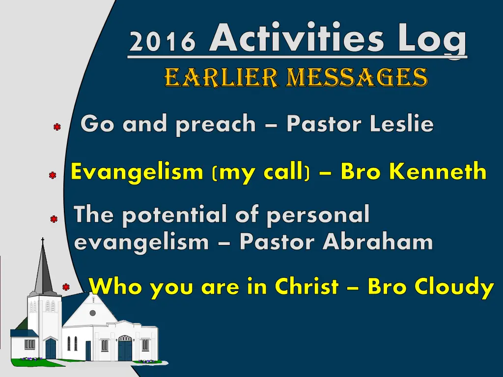 2016 activities log earlier messages earlier 1