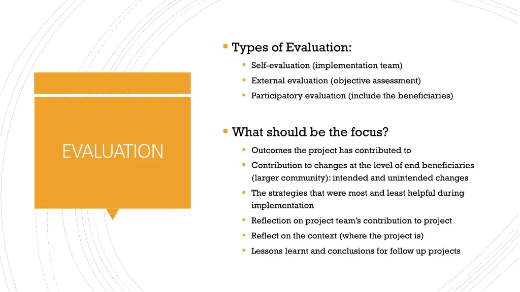 types of evaluation