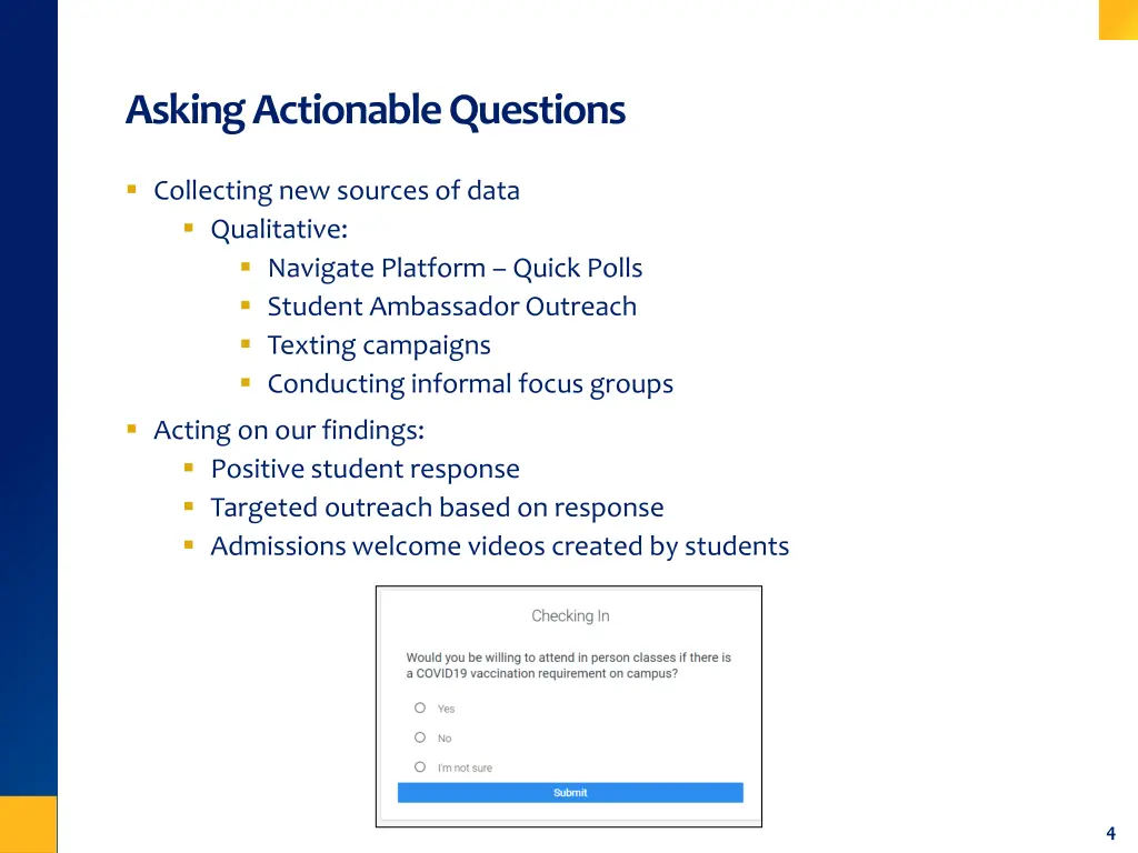 asking actionable questions
