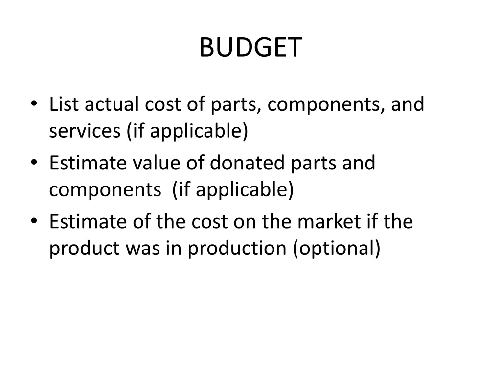 budget