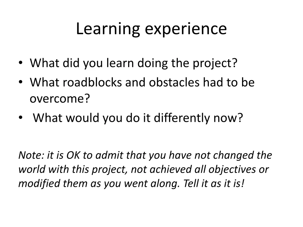 learning experience