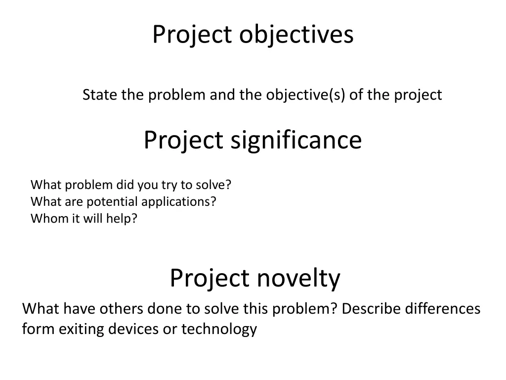 project objectives