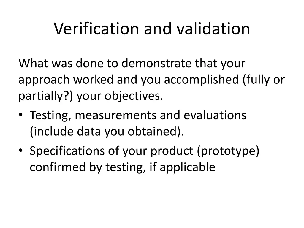 verification and validation