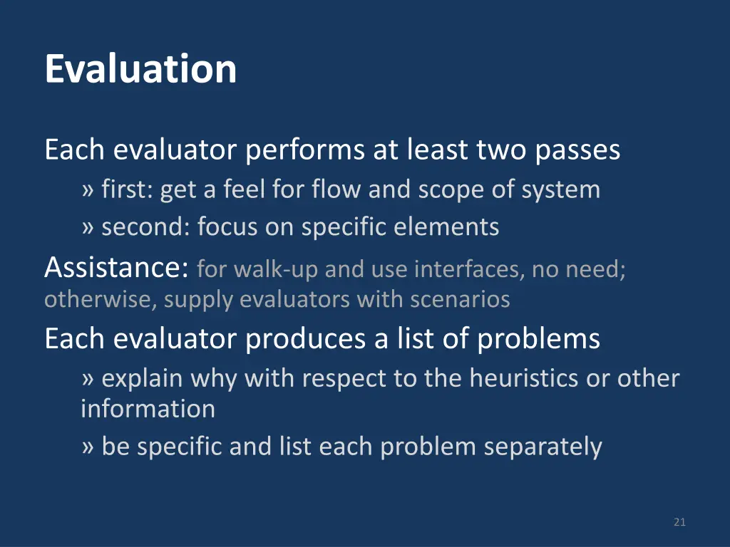 evaluation