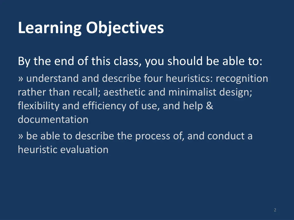 learning objectives