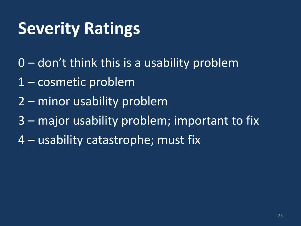 severity ratings