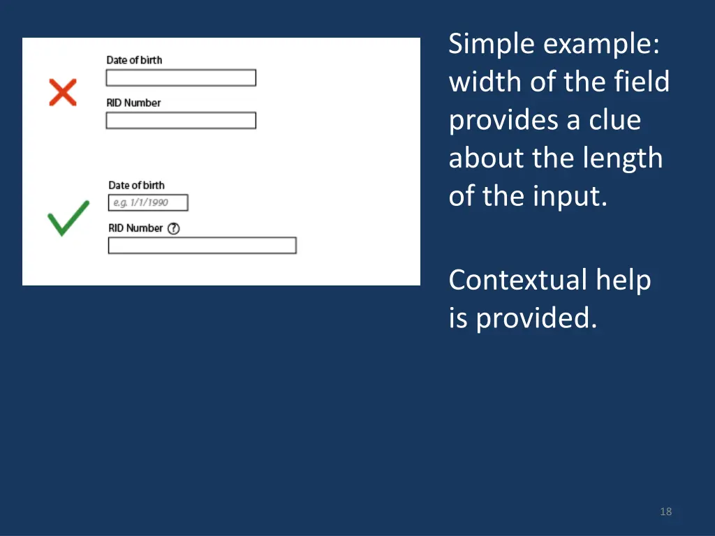 simple example width of the field provides a clue