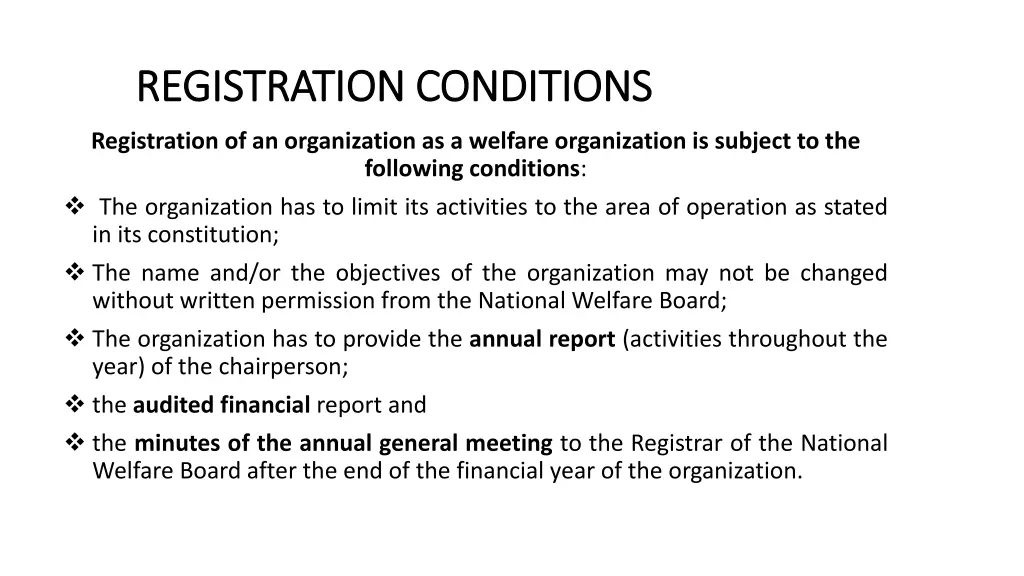 registration registration conditions
