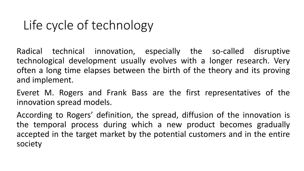 life cycle of technology