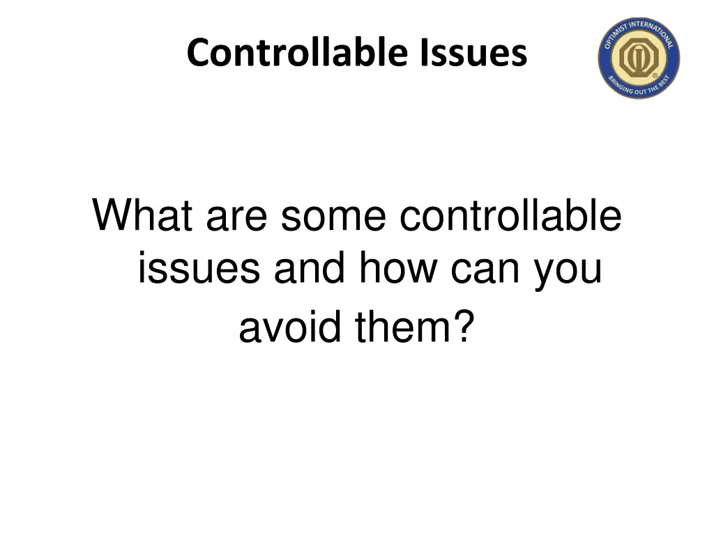 controllable issues
