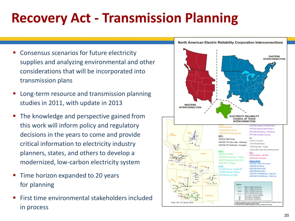 recovery act transmission planning
