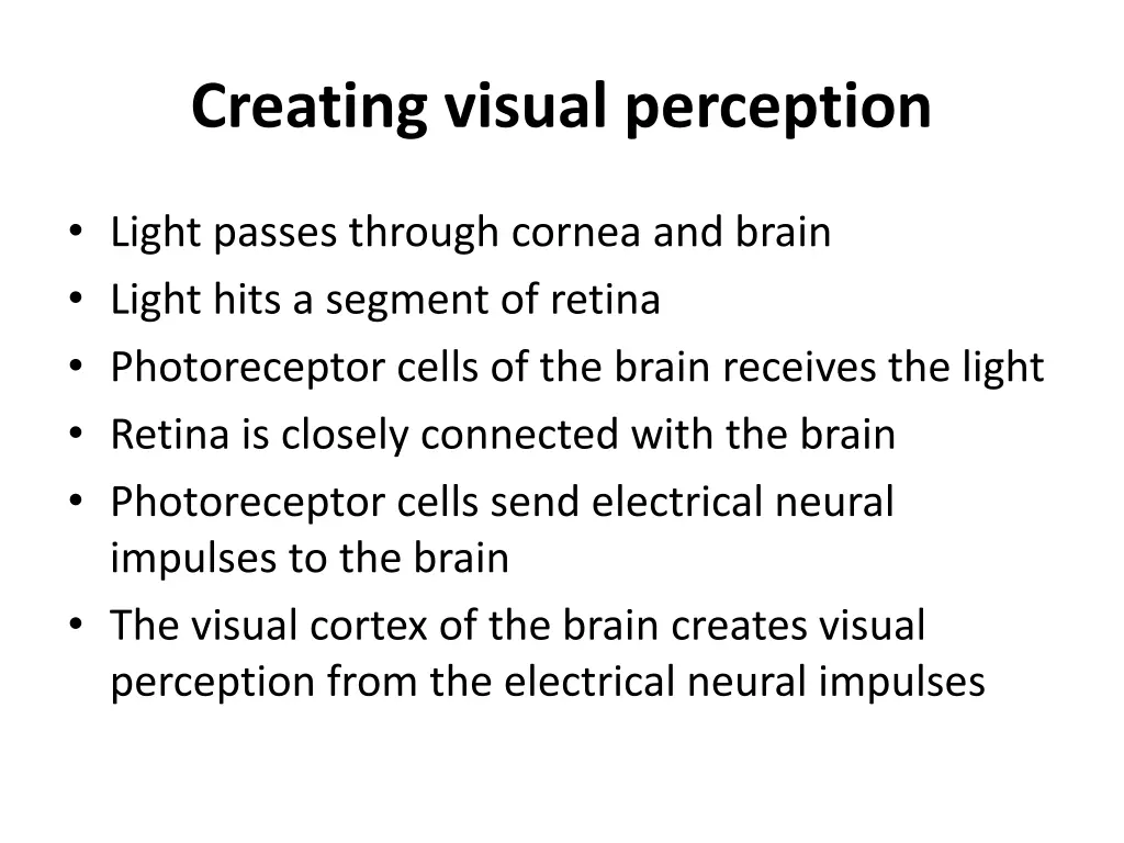 creating visual perception