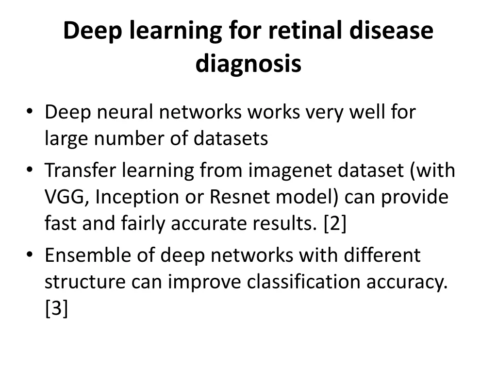 deep learning for retinal disease diagnosis