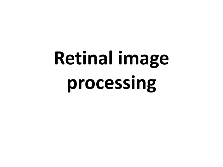 retinal image processing