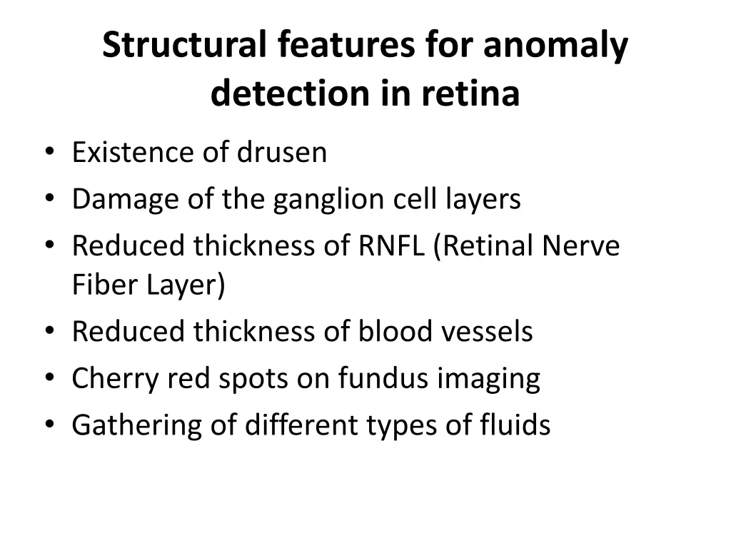 structural features for anomaly detection