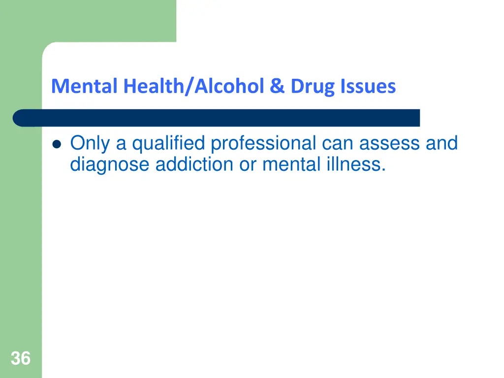 mental health alcohol drug issues
