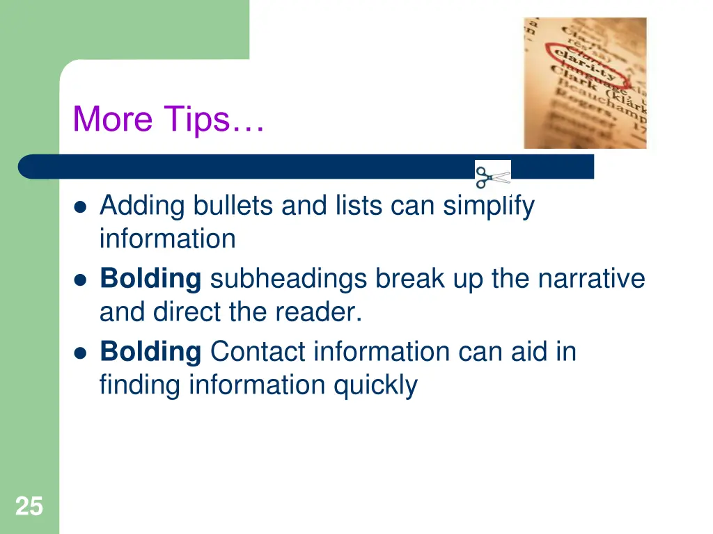 more tips