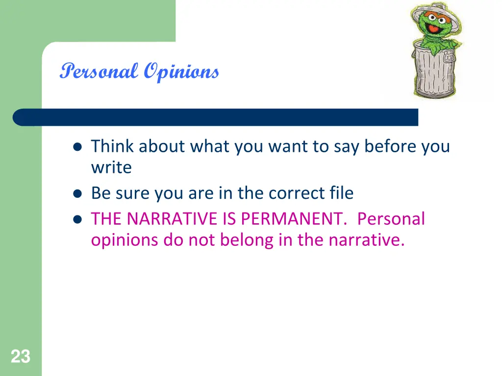 personal opinions