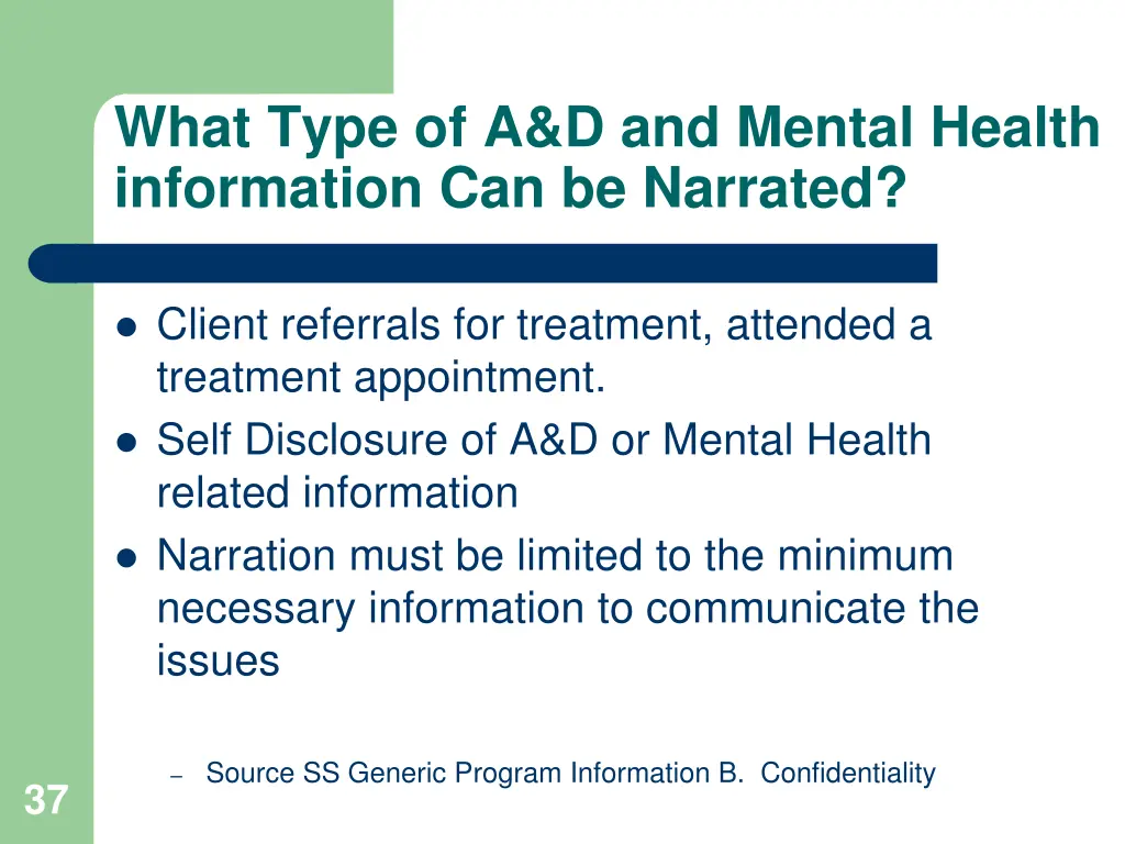 what type of a d and mental health information