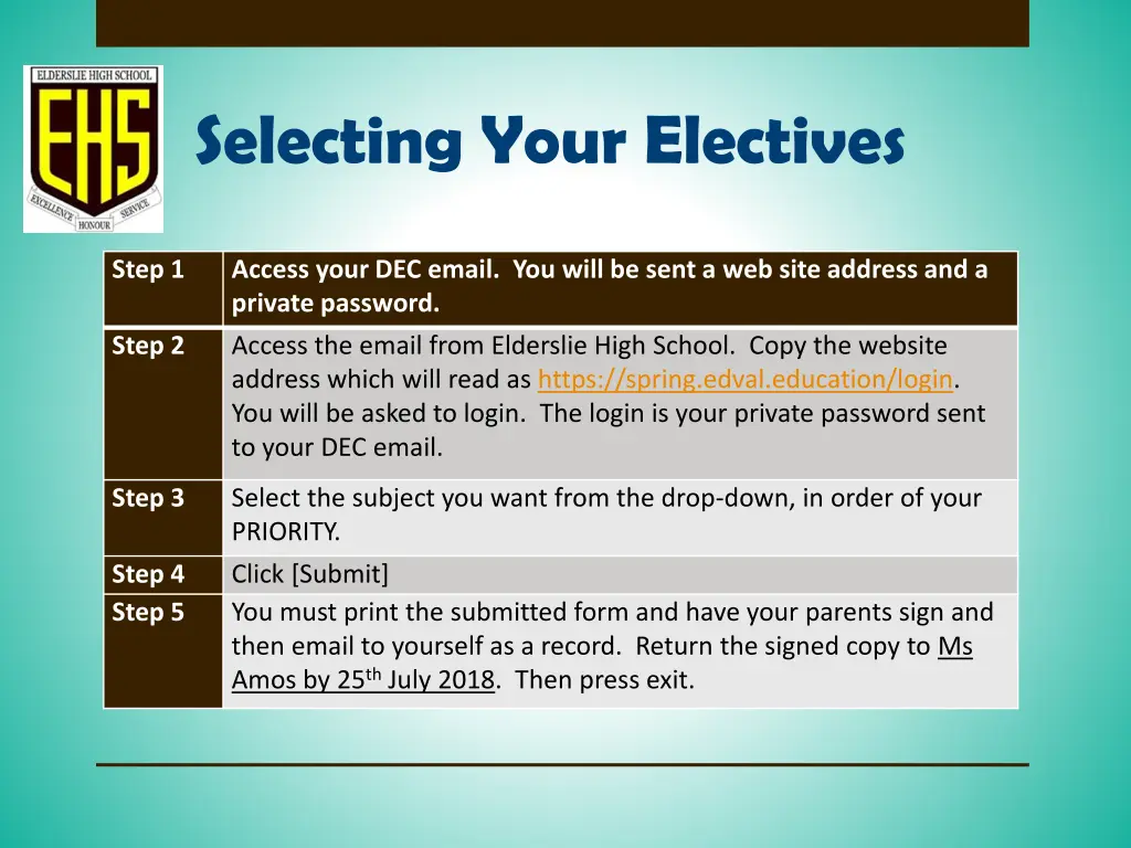 selecting your electives