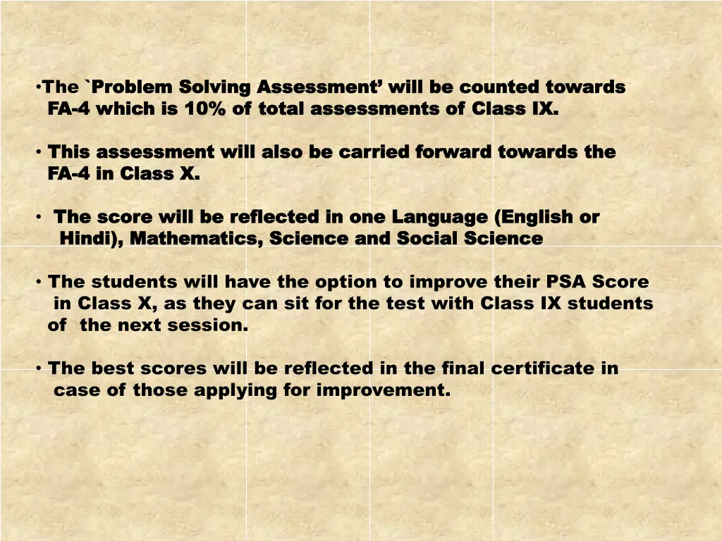 the problem solving assessment will be counted