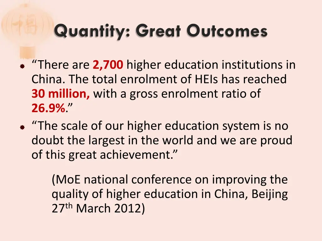 quantity great outcomes