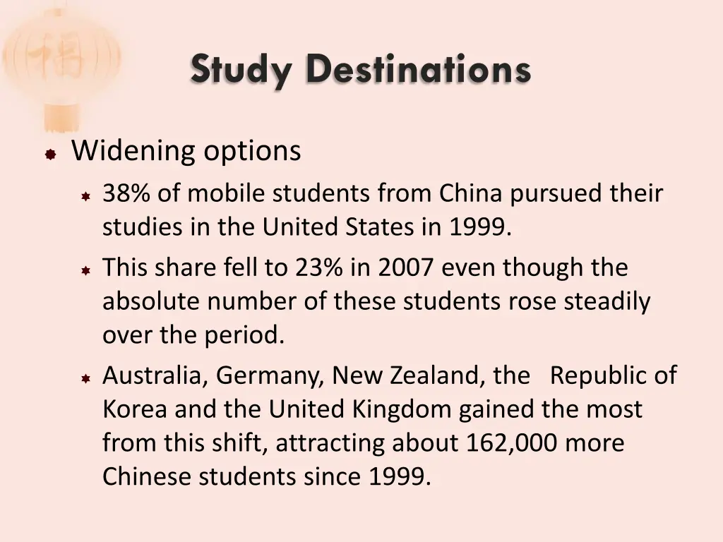 study destinations