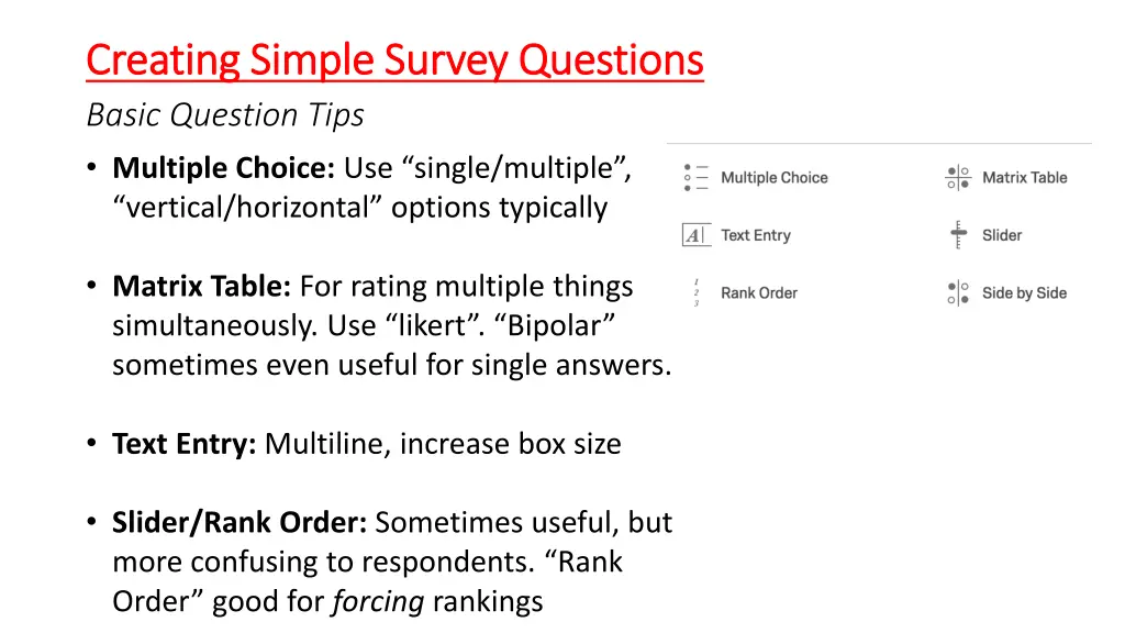 creating simple survey questions creating simple 1