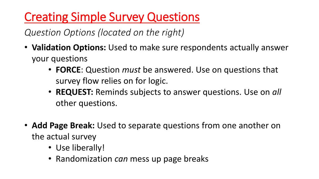 creating simple survey questions creating simple 2