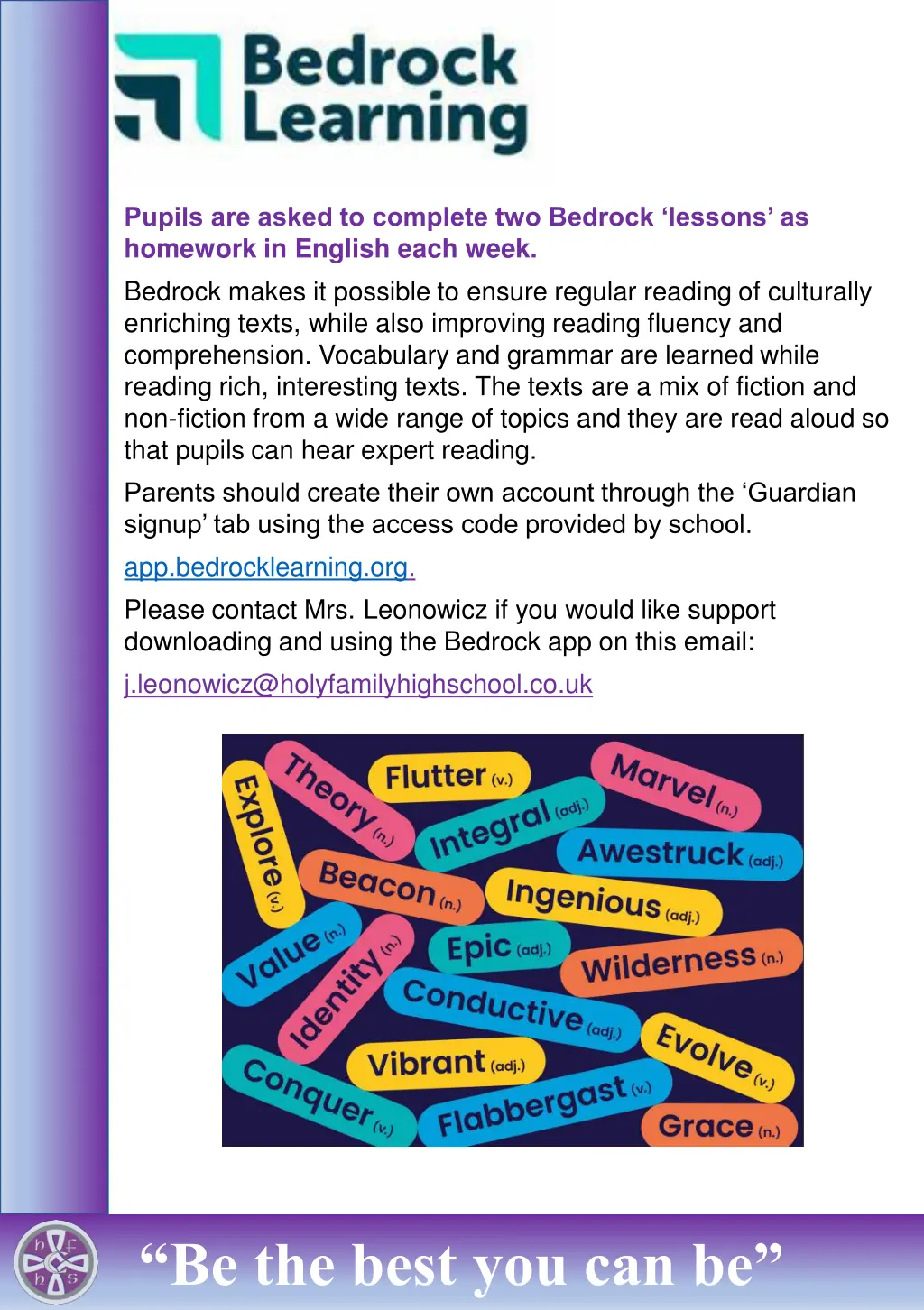 pupils are asked to complete two bedrock lessons
