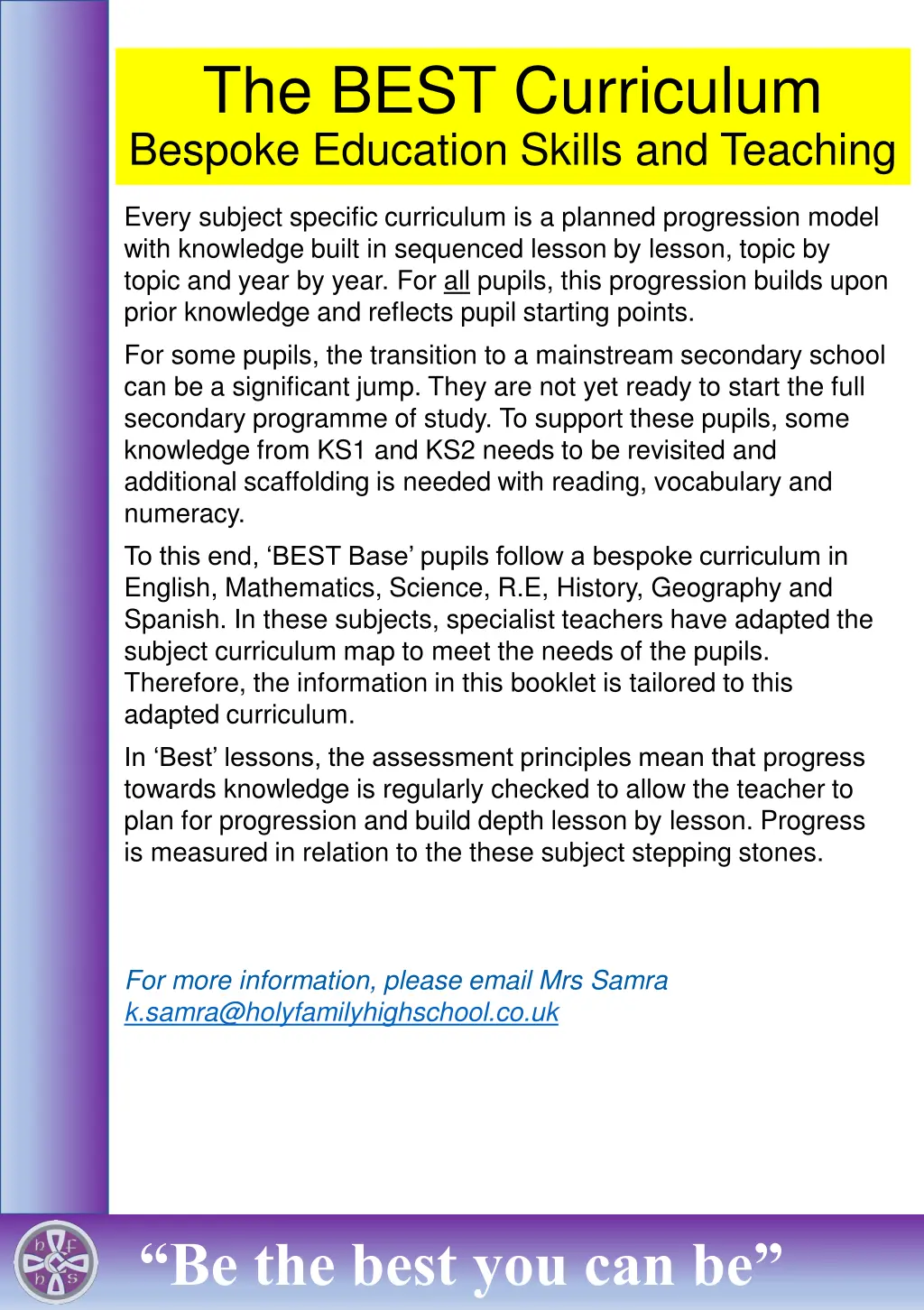 the best curriculum bespoke education skills