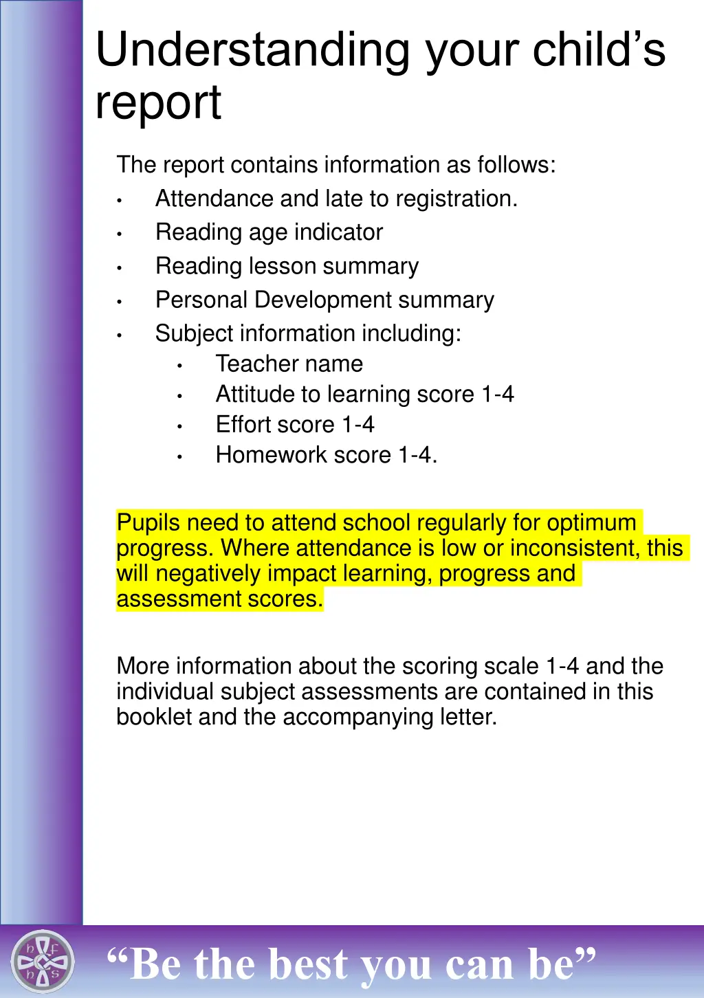 understanding your child s report