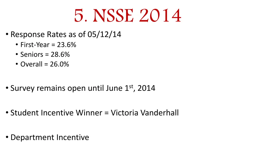 5 nsse 2014