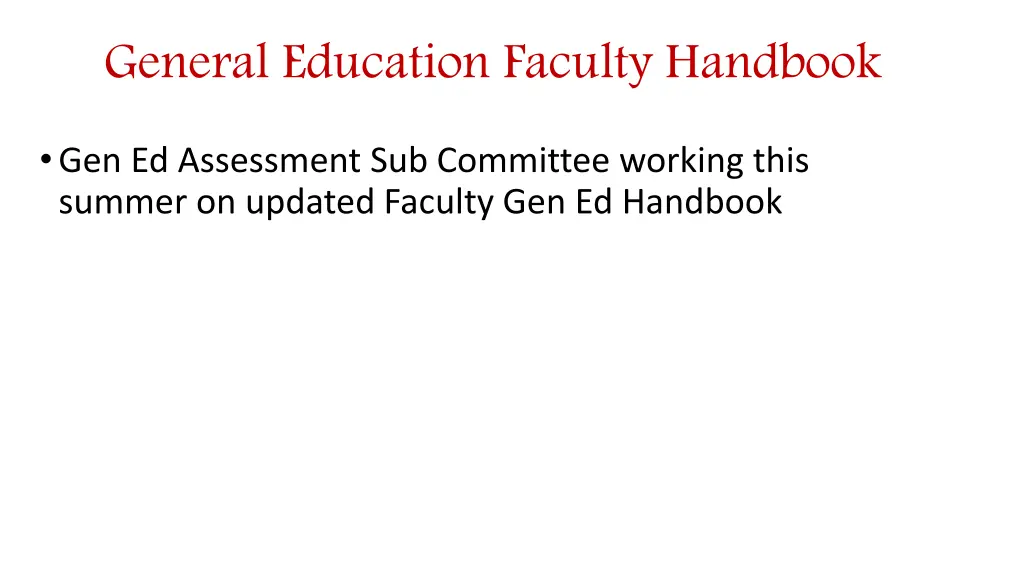 general education faculty handbook