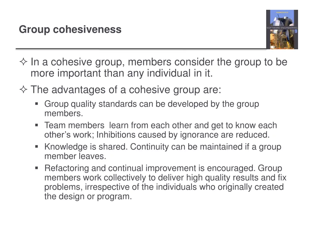 group cohesiveness