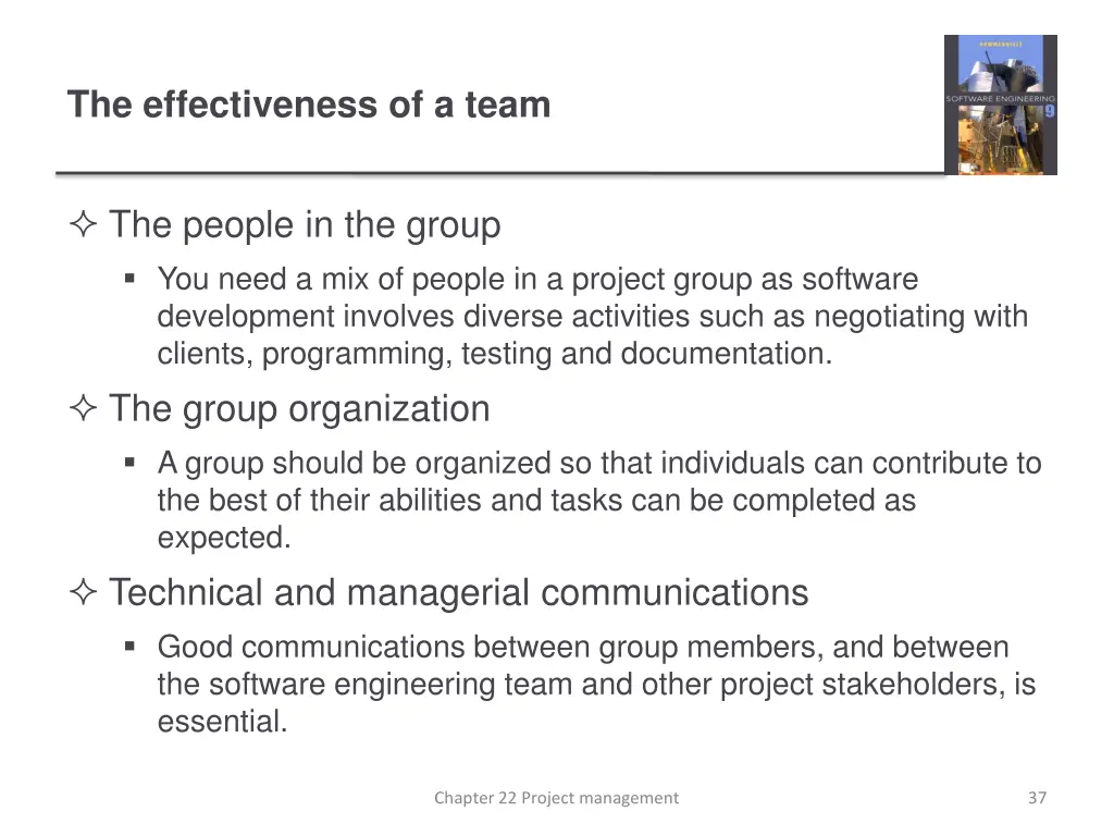 the effectiveness of a team