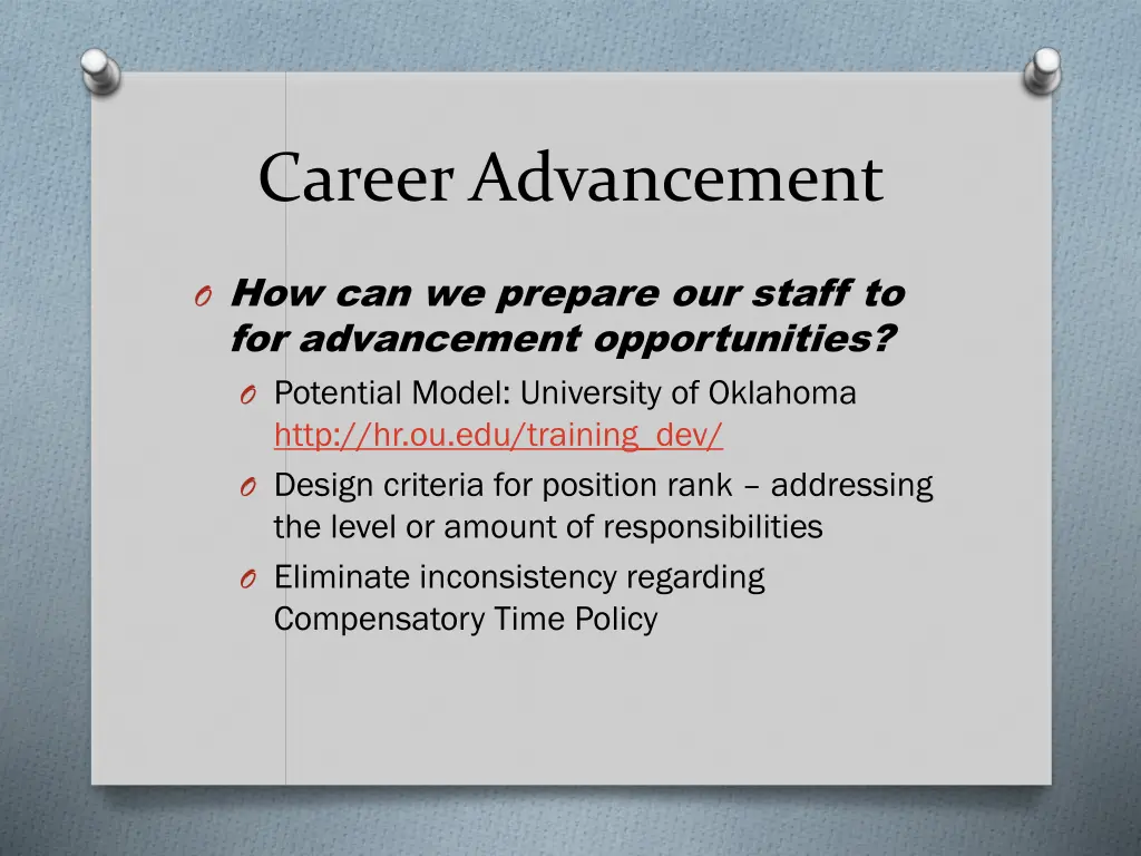 career advancement