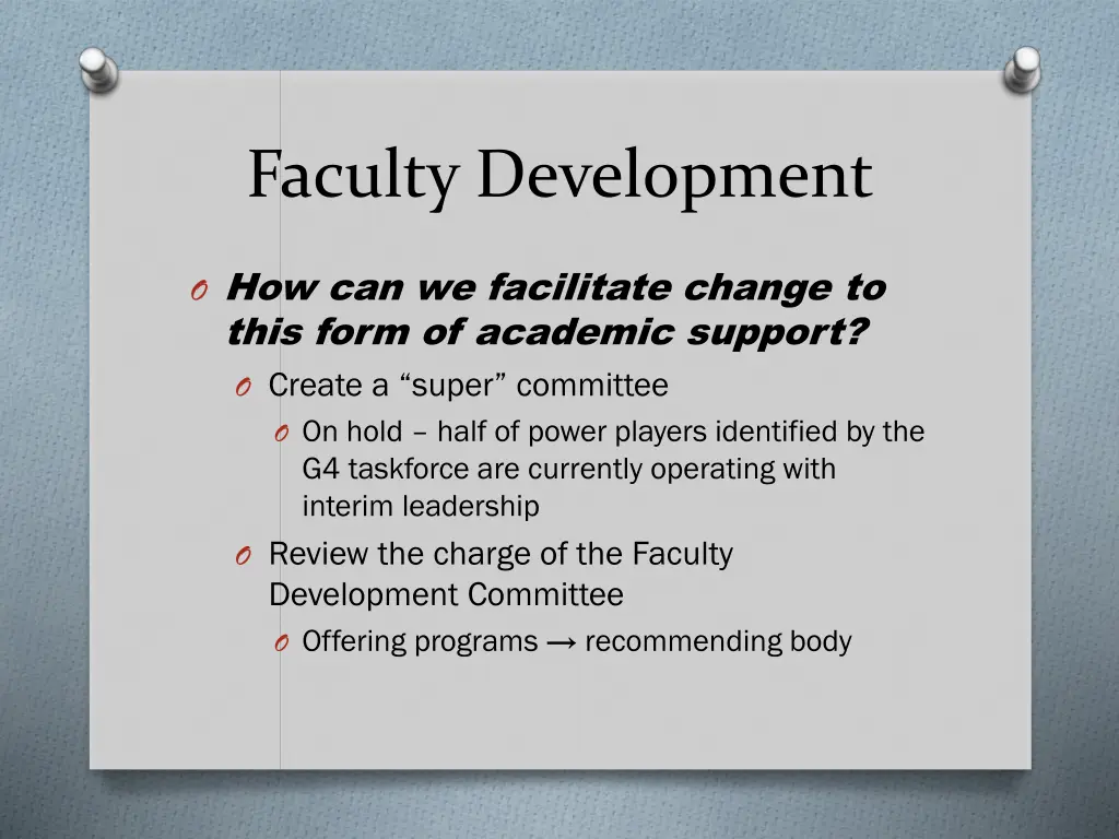 faculty development