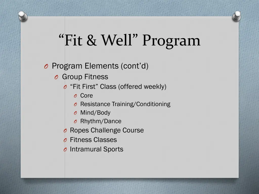 fit well program 1