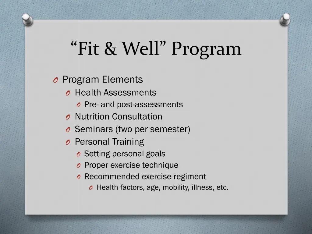 fit well program