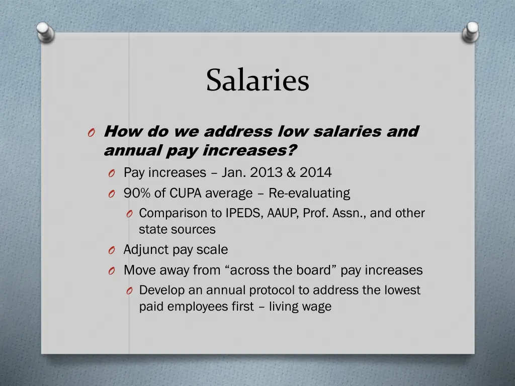 salaries