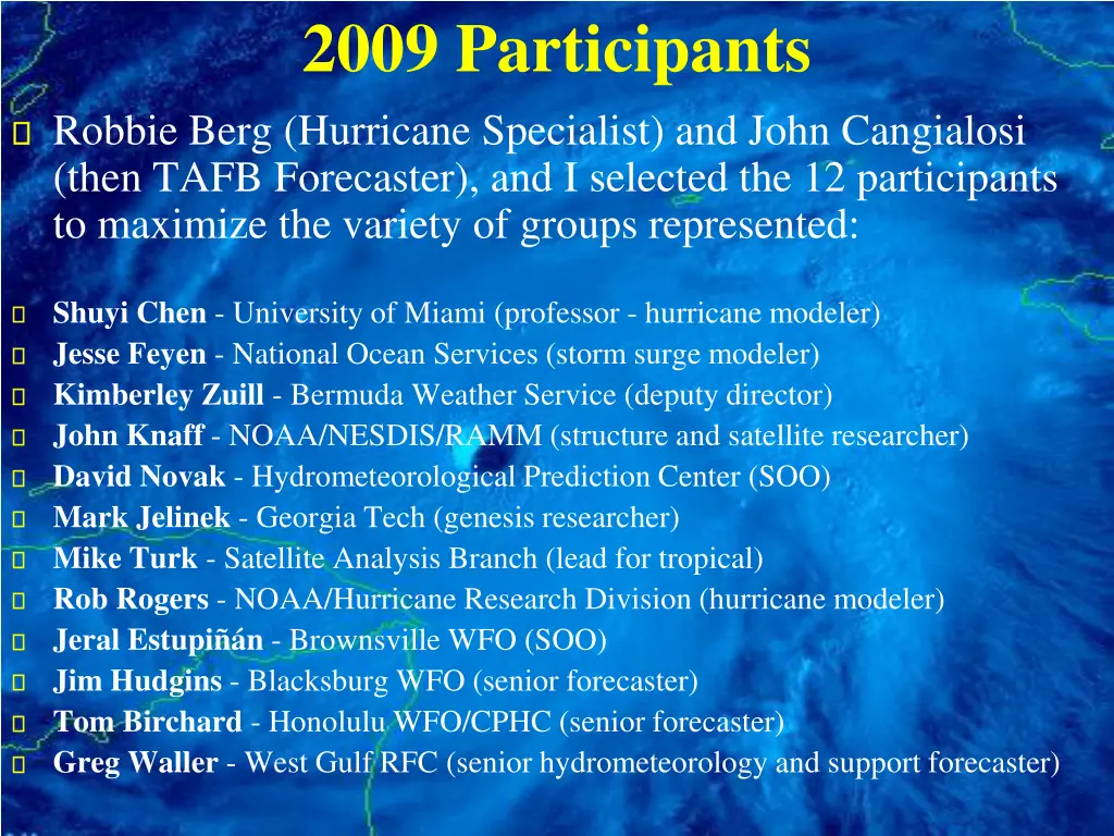 2009 participants