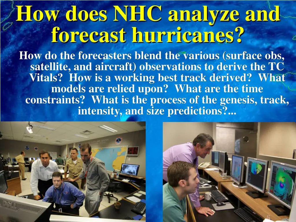 how does nhc analyze and forecast hurricanes